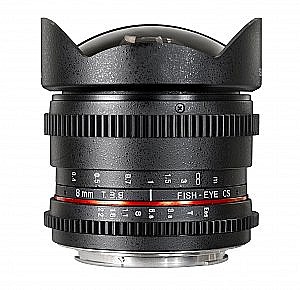 Samyang 8mm T3.8 f/3.5 Aspherical IF MC DH Fish Eye Cine / Video For Canon EF